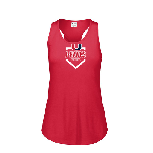 [FT0TUBRD-FAS-LOGO2] Ladies Tri Blend Tank Top (Female Adult S, Red, Logo 2)