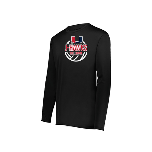 [222823.080.S-LOGO3] Youth LS Smooth Sport Shirt (Youth S, Black, Logo 3)