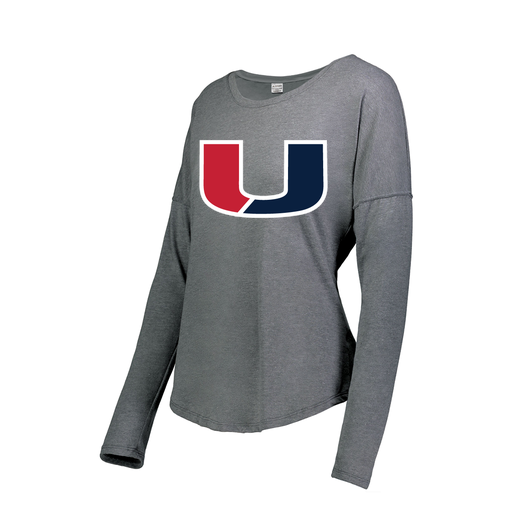 [FTLCUBGY-FAS-LOGO1] Ladies LS Ultra-blend T-Shirt (Female Adult S, Gray, Logo 1)