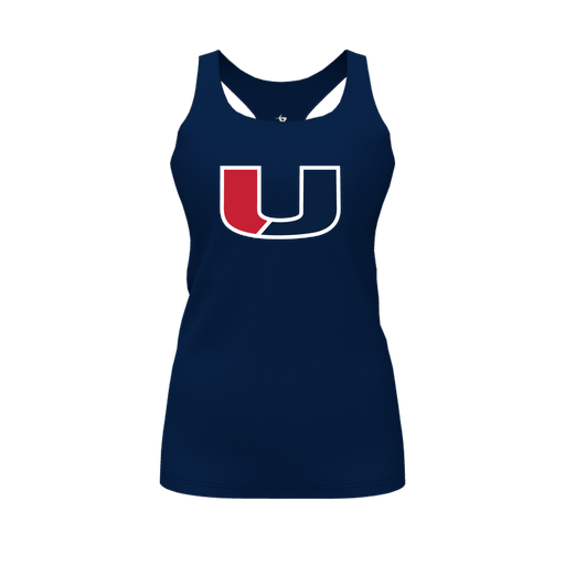[CUS-DFW-RCBK-PER-NVY-FYS-LOGO1] Racerback Tank Top (Female Youth S, Navy, Logo 1)