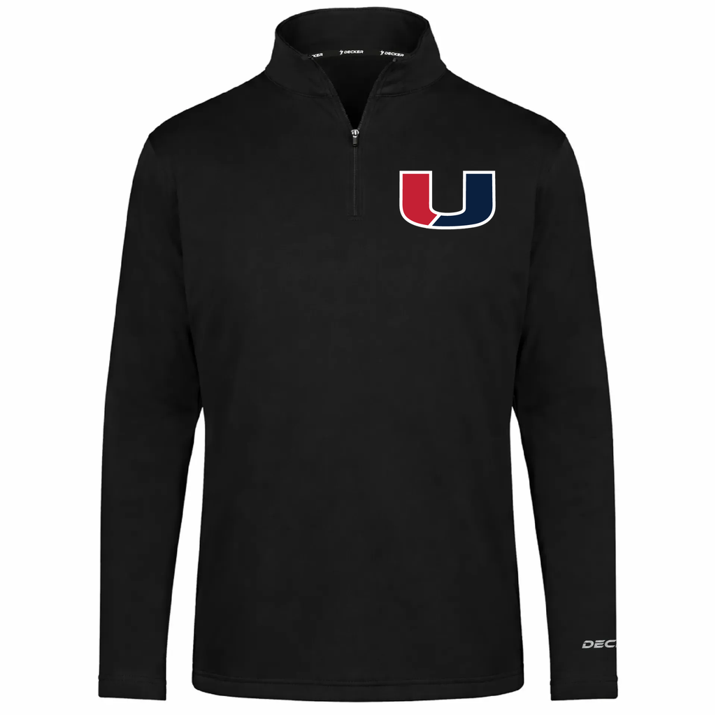 [FOLQFFBK-AS-LOGO1] Decker Men's FlexFleece 1/4 Zip (Black, Adult S, Logo 1)