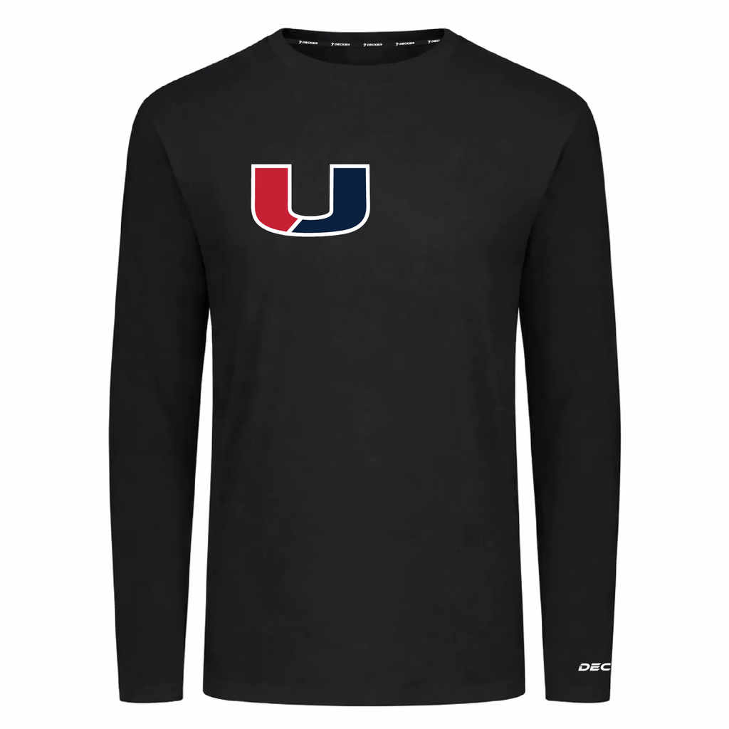 [FTLCUBBK-AXS-LOGO1] Decker Men's Tri-Blend T-Shirt - Long Sleeve (Adult XS, Black, Logo 1)