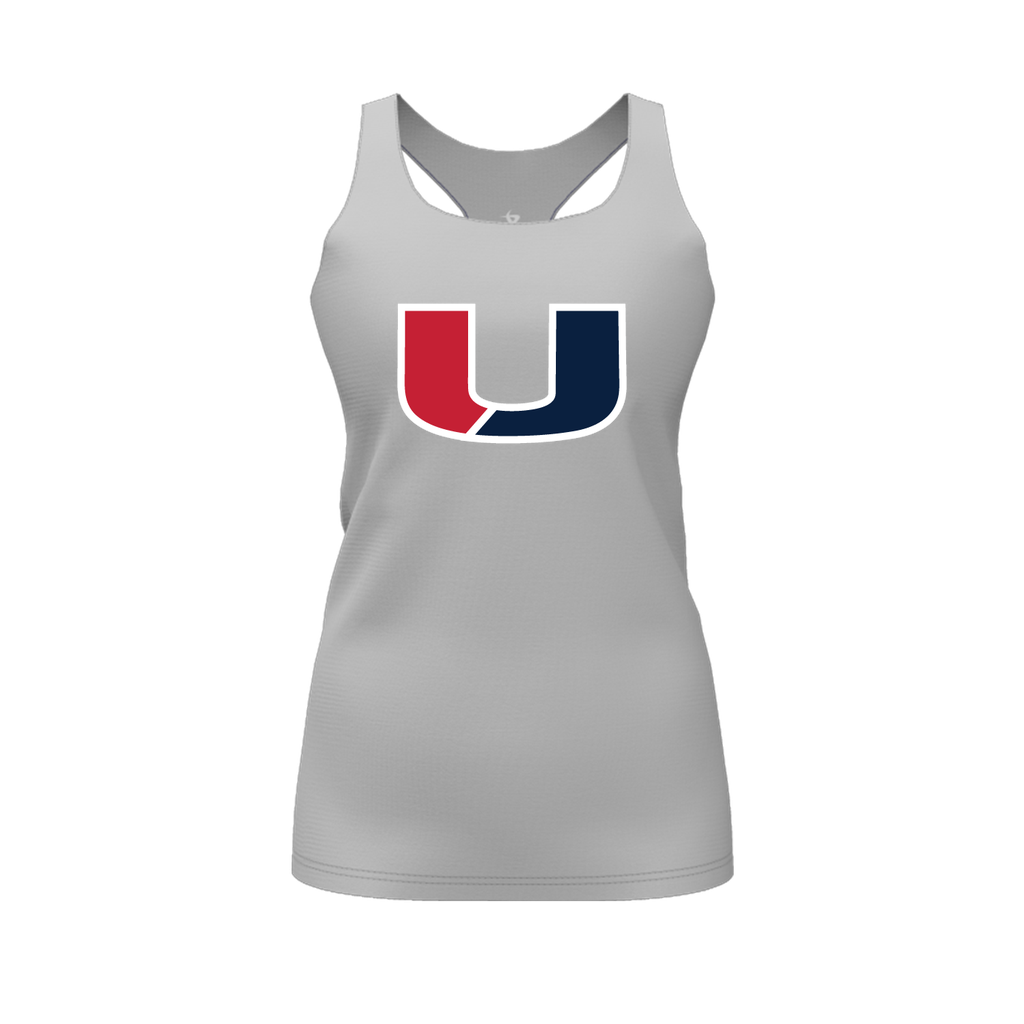 [FT0TRBGY-FYS-LOGO1] Decker Racerback Tank Top (Gray, Female Youth S, Logo 1)