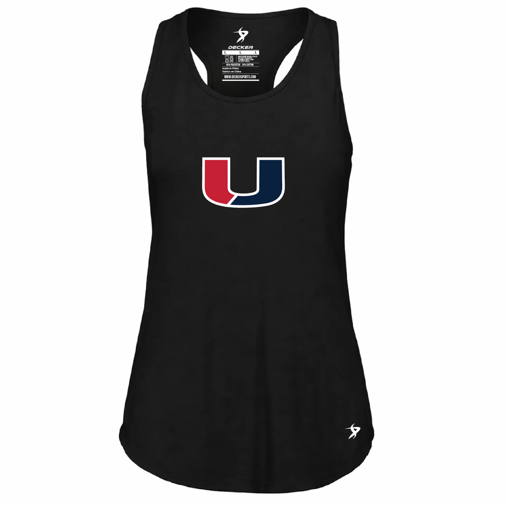 [FT0TUBBK-FAS-LOGO1] Decker Women's Tri-Blend Tank Top (Black, Female Adult S, Logo 1)