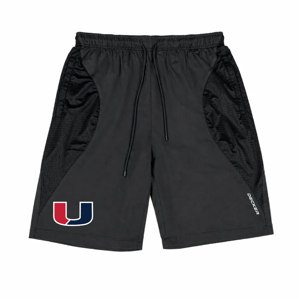 [CUS-DFW-SHOR-PER-CRV-BLK-YXS-LOGO1] Decker Shorts (Curve Shorts) (Black, Youth XS, Logo 1)