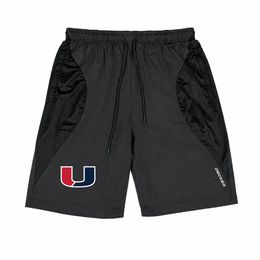 [CUS-DFW-SHOR-PER-CRV-BLK-YXXS-LOGO1] Decker Shorts (Curve Shorts) (Black, Youth XXS, Logo 1)