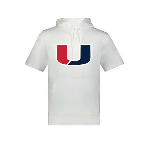 [6871.005.S-LOGO1] Men's Dri Fit Short Sleeve Hoodie (Adult S, White, Logo 1)