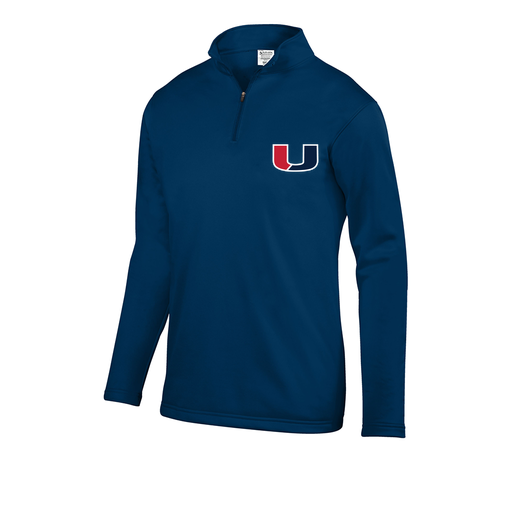 [FOLQFFNV-AS-LOGO1] Decker Men's FlexFleece 1/4 Zip (Adult S, Navy, Logo 1)