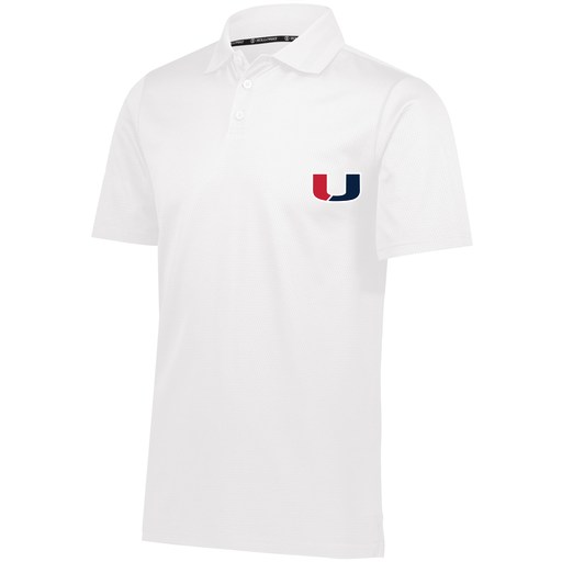 [222568.005.S-LOGO1] Men's Prism Polo (Adult S, White, Logo 1)