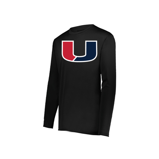 [222823.080.S-LOGO1] Youth LS Smooth Sport Shirt (Youth S, Black, Logo 1)