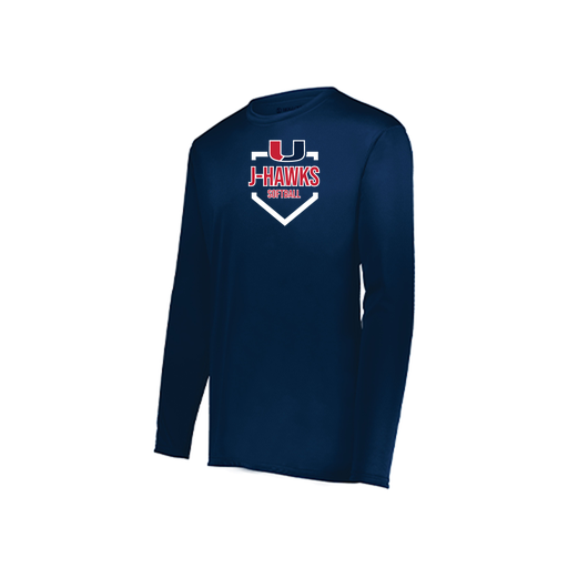 [222823.065.S-LOGO2] Youth LS Smooth Sport Shirt (Youth S, Navy, Logo 2)