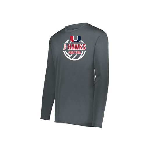 [222823.059.S-LOGO3] Youth LS Smooth Sport Shirt (Youth S, Gray, Logo 3)