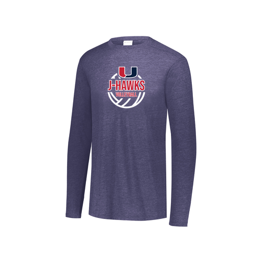 [FTLCUBNV-YS-LOGO3] Decker Youth Tri-Blend T-Shirt - Long Sleeve (Youth S, Navy, Logo 3)