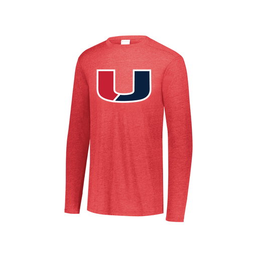 [FTLCUBRD-YS-LOGO1] Decker Youth Tri-Blend T-Shirt - Long Sleeve (Youth S, Red, Logo 1)