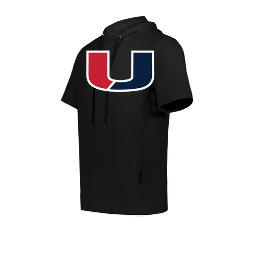 [222605.080.S-LOGO1] YOUTH VENTURA SOFT KNIT SHORT SLEEVE HOODIE (Youth S, Black, Logo 1)