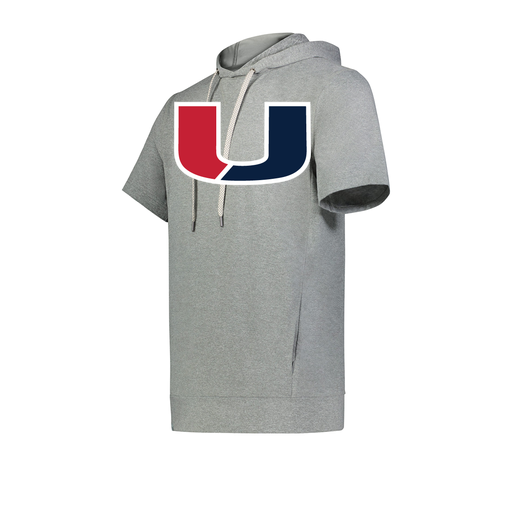 [222605-SIL-YS-LOGO1] YOUTH VENTURA SOFT KNIT SHORT SLEEVE HOODIE (Youth S, Silver, Logo 1)