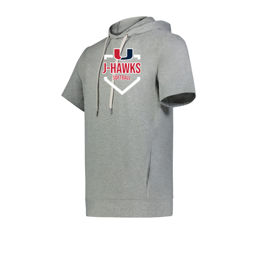 [222605-SIL-YS-LOGO2] YOUTH VENTURA SOFT KNIT SHORT SLEEVE HOODIE (Youth S, Silver, Logo 2)