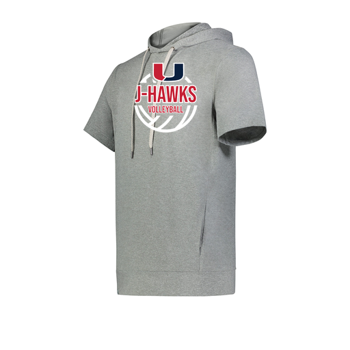 [222605-SIL-YS-LOGO3] YOUTH VENTURA SOFT KNIT SHORT SLEEVE HOODIE (Youth S, Silver, Logo 3)