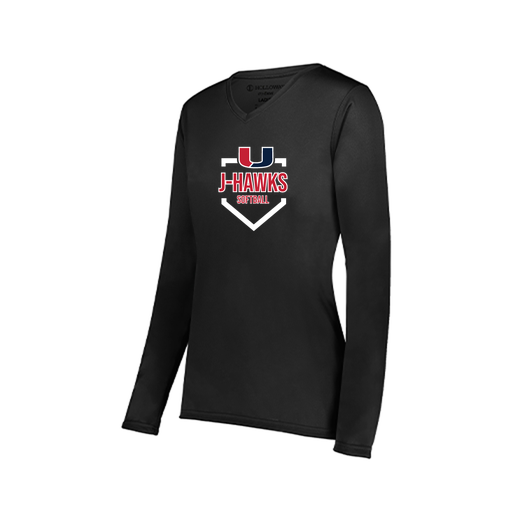 [222824.080.S-LOGO2] Ladies LS Smooth Sport Shirt (Female Adult S, Black, Logo 2)