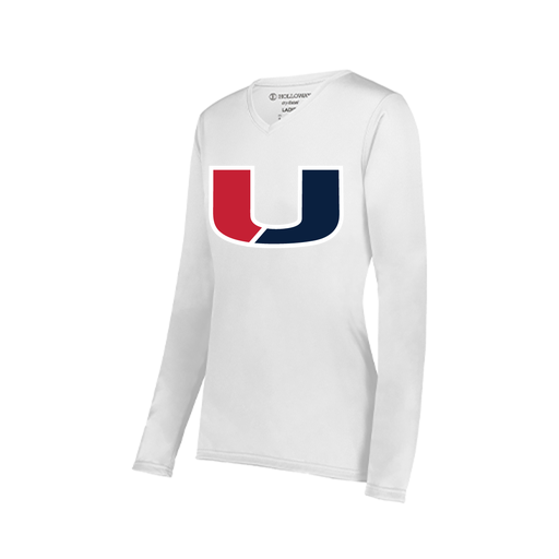 [222824.005.S-LOGO1] Ladies LS Smooth Sport Shirt (Female Adult S, White, Logo 1)