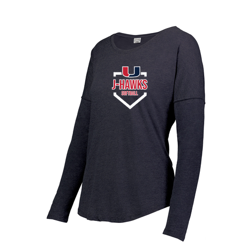 [FTLCUBNV-FAS-LOGO2] Decker Women's Tri-Blend T-Shirt - Long Sleeve (Female Adult S, Navy, Logo 2)