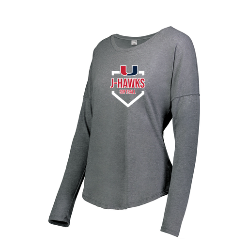 [FTLCUBGY-FAS-LOGO2] Decker Women's Tri-Blend T-Shirt - Long Sleeve (Female Adult S, Gray, Logo 2)