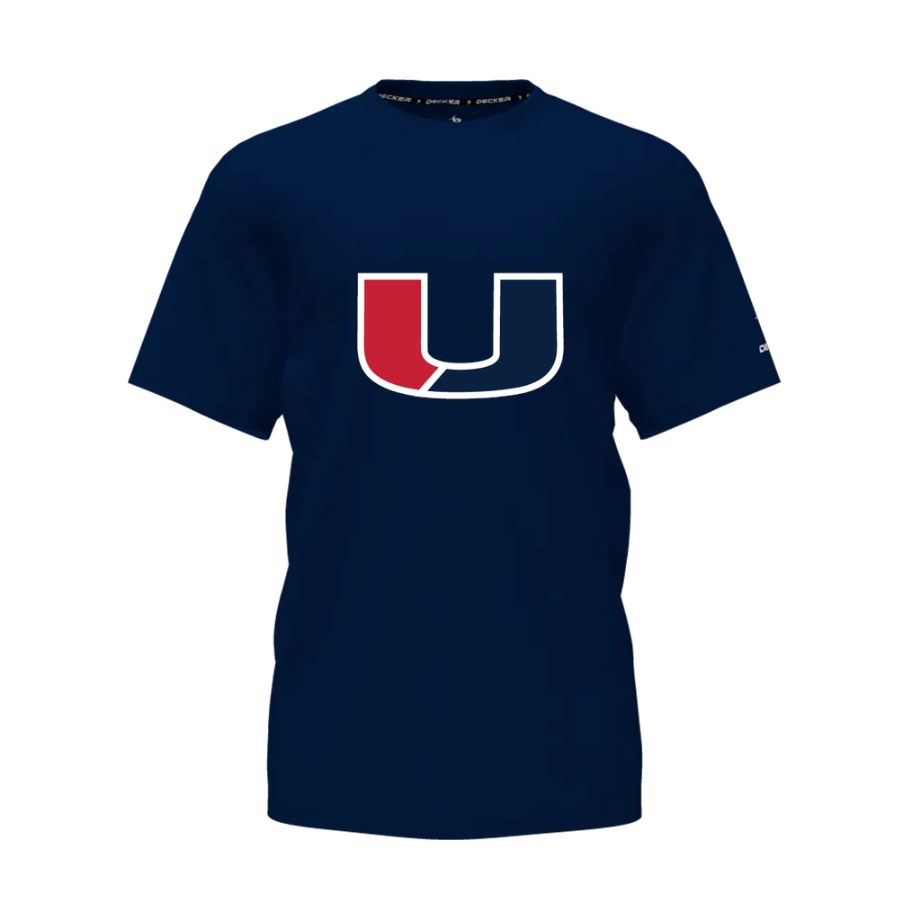 [CUS-DFW-TEES-CMF-CNK-SSL-NVY-AS-LOGO1] Decker Adult Comfort T-Shirt - Short Sleeve (Navy, Adult S, Logo 1)