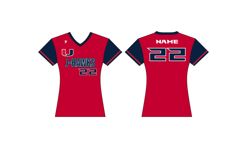 Urbandale J-Hawk Softball - 1. Red V-Neck Jersey